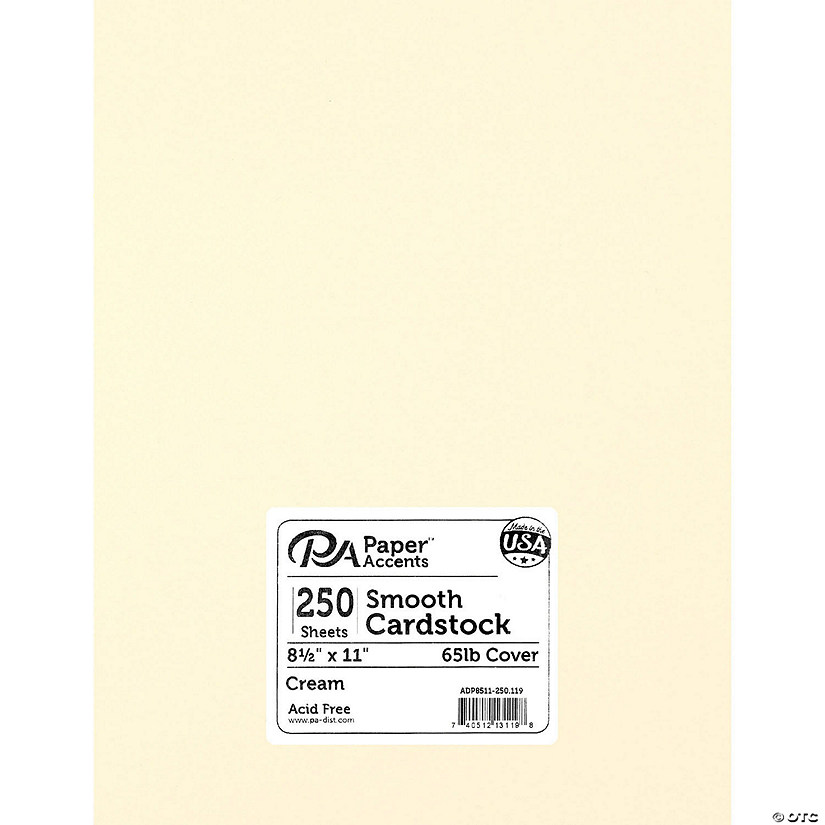 Paper Accents Cardstock 8.5"x 11" Smooth 65lb Cream 250pc&#160; &#160;&#160; &#160; Image