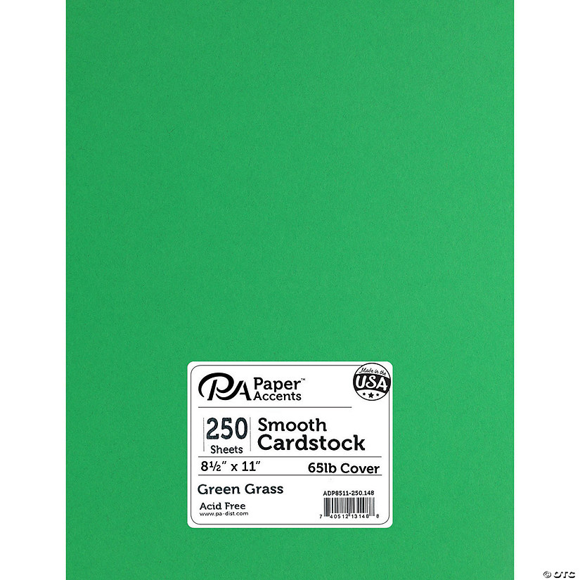Paper Accents Cardstock 8.5x 11 Smooth 65lb Green Grass 250pc