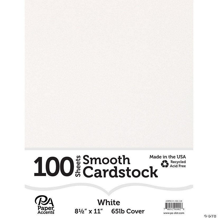 Paper Accents Cardstock 8.5"x 11" Smooth 65lb White 100pc&#160; &#160;&#160; &#160; Image