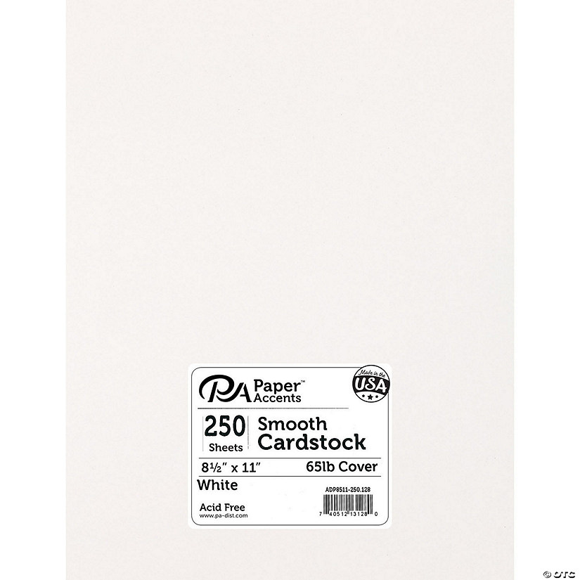 Paper Accents Cardstock 8.5"x 11" Smooth 65lb White 250pc&#160; &#160;&#160; &#160; Image
