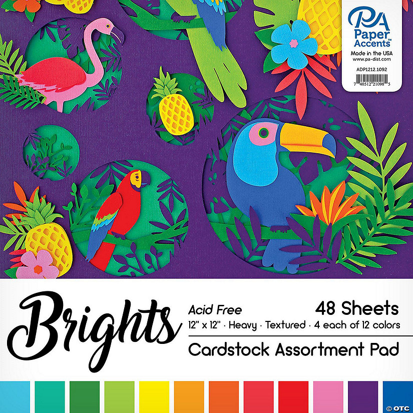 Paper Accents Cardstock Pad 12"x 12" Bright Assortment 48pc&#160; &#160;&#160; &#160; Image
