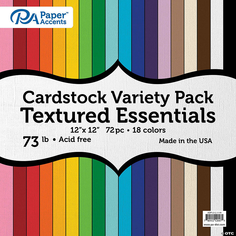 Paper Accents Cardstock Variety Paper 12x12 Textured Cardstock 73lb Essential 72p Image