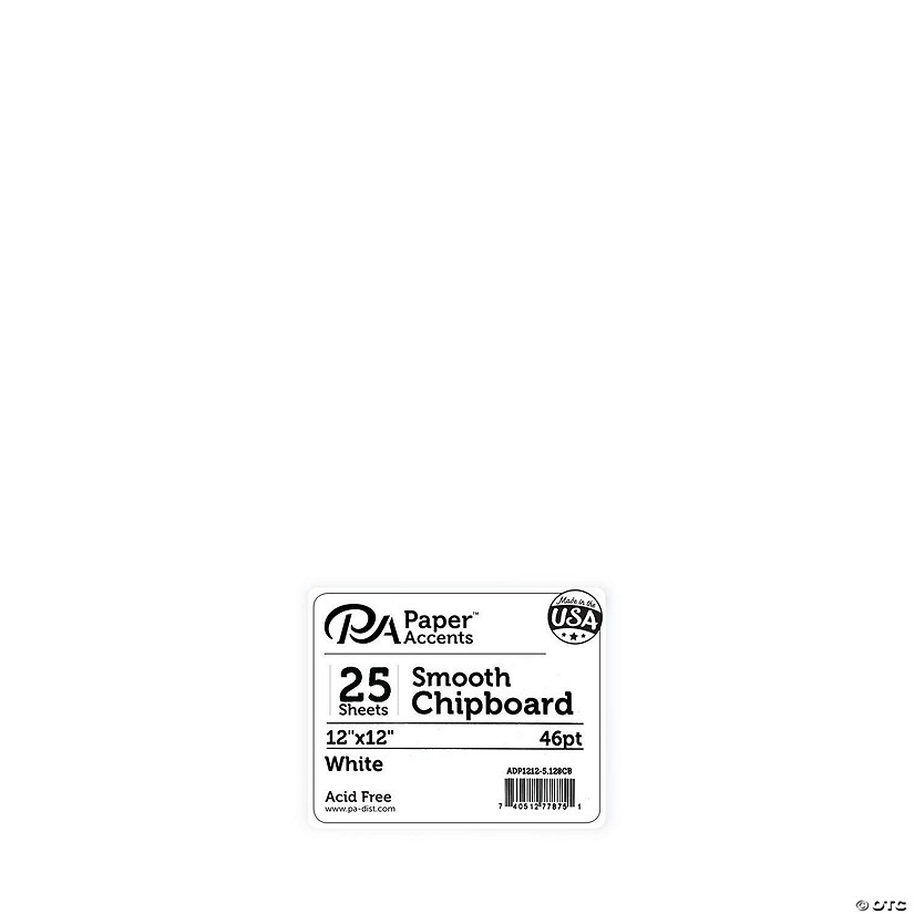 Paper Accents Chipboard 12"x 12" 1X Heavy 46pt White 25pc&#160; &#160;&#160; &#160; Image