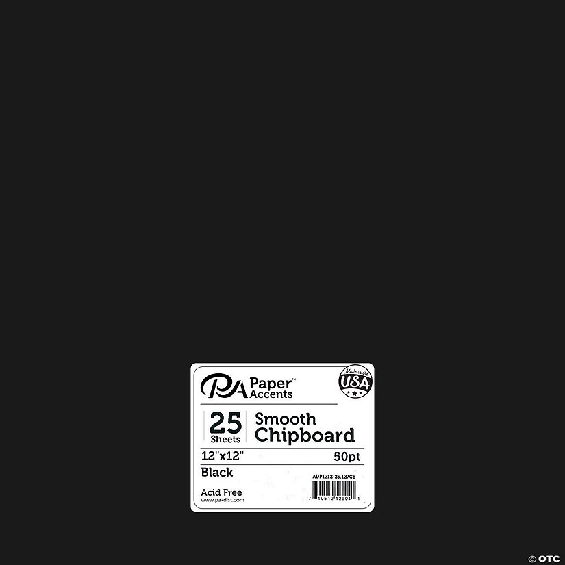 Paper Accents Chipboard 12"x 12" 1X Heavy 50pt Black 25pc&#160; &#160;&#160; &#160; Image