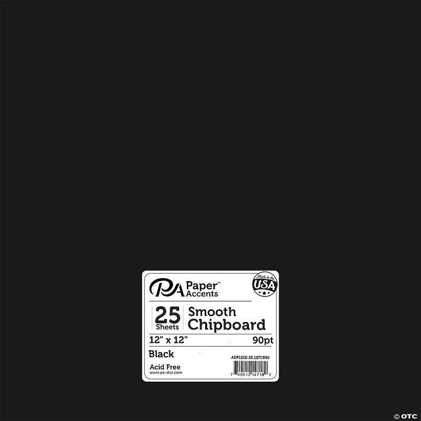 Paper Accents Chipboard 12"x 12" 2X Heavy 90pt Black 25pc&#160; &#160;&#160; &#160; Image