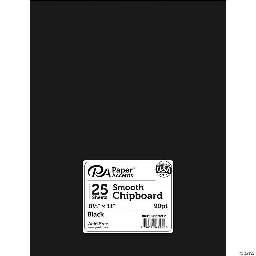 Paper Accents Chipboard 8.5"x 11" 2X Heavy 90pt Black 25pc&#160; &#160;&#160; &#160; Image