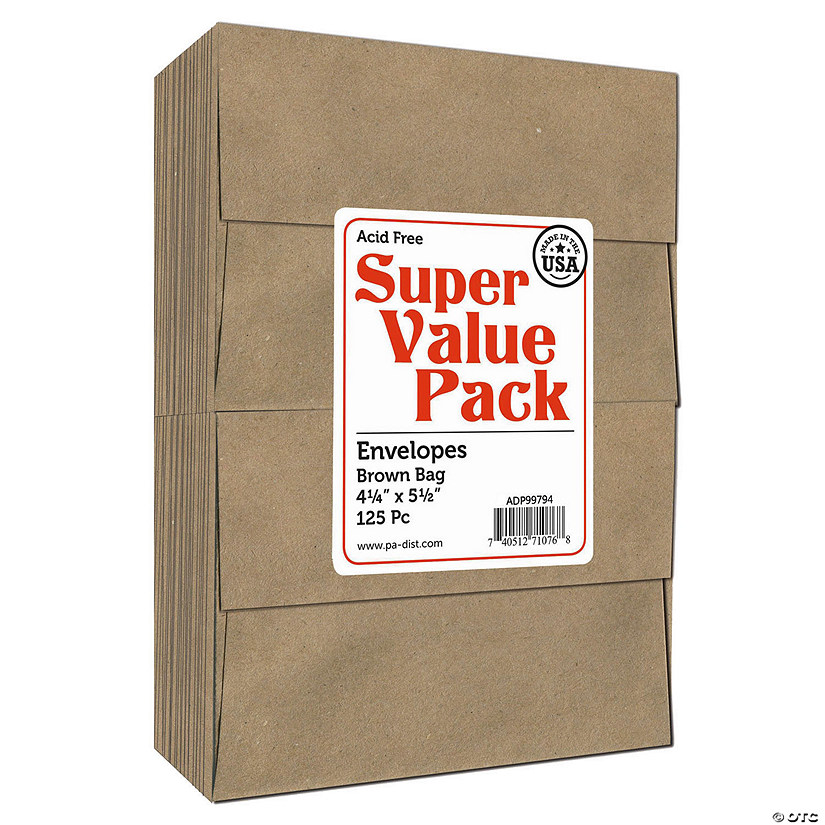Paper Accents Envelope Super Value 4.5x5.5  Brown Bag 125pc Image