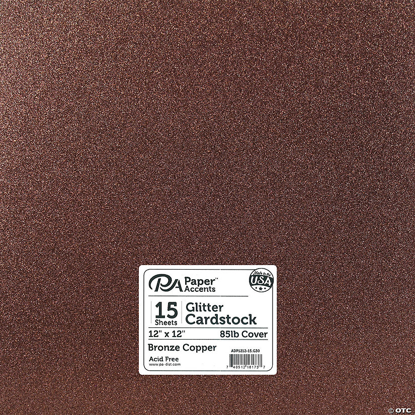 Paper Accents Glitter Cardstock 12"x 12" 85lb 15pc Bronze Copper&#160; &#160;&#160; &#160; Image