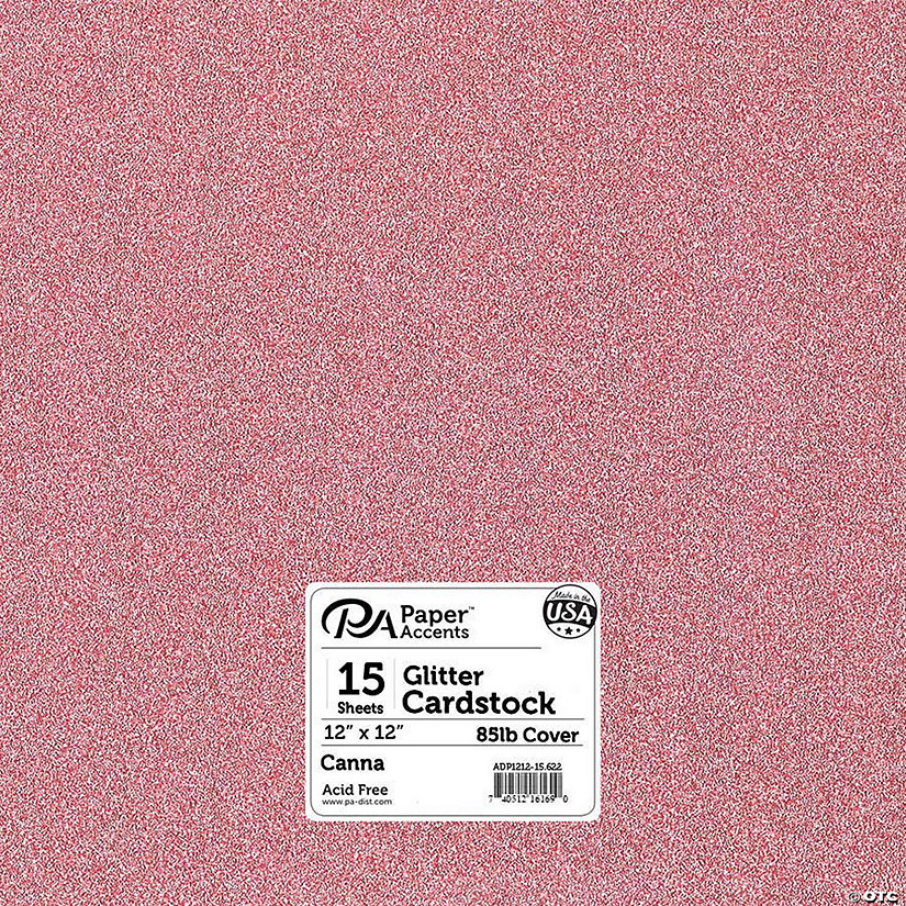 Paper Accents Glitter Cardstock 12"x 12" 85lb 15pc Canna&#160; &#160;&#160; &#160; Image