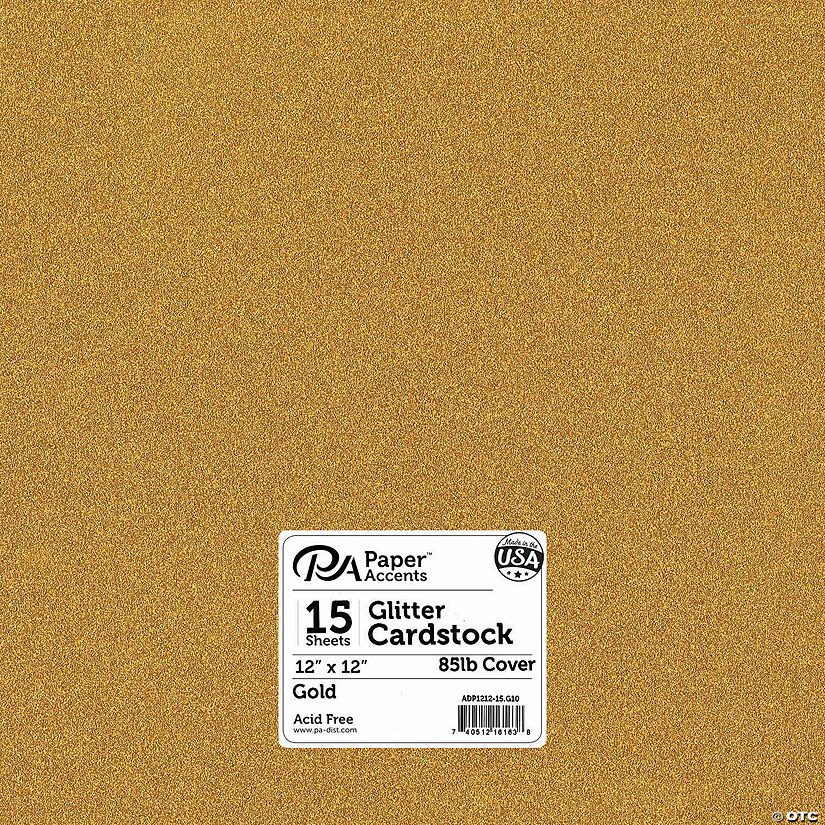 Paper Accents Glitter Cardstock 12"x 12" 85lb 15pc Gold&#160; &#160;&#160; &#160; Image