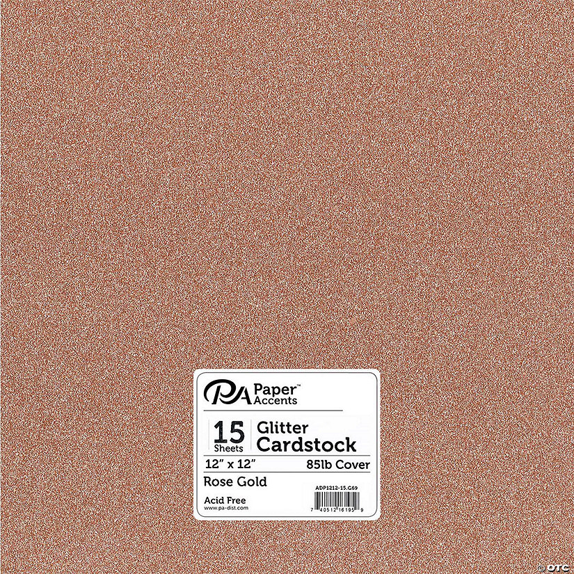 Paper Accents Glitter Cardstock 12"x 12" 85lb Rose Gold 15pc&#160; &#160;&#160; &#160; Image