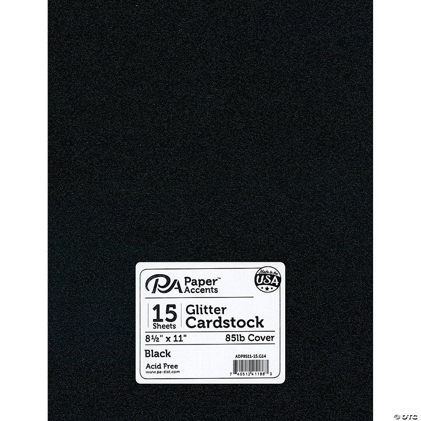 Paper Accents Glitter Cardstock 8.5"x 11" 85lb 15pc Black&#160; &#160;&#160; &#160; Image