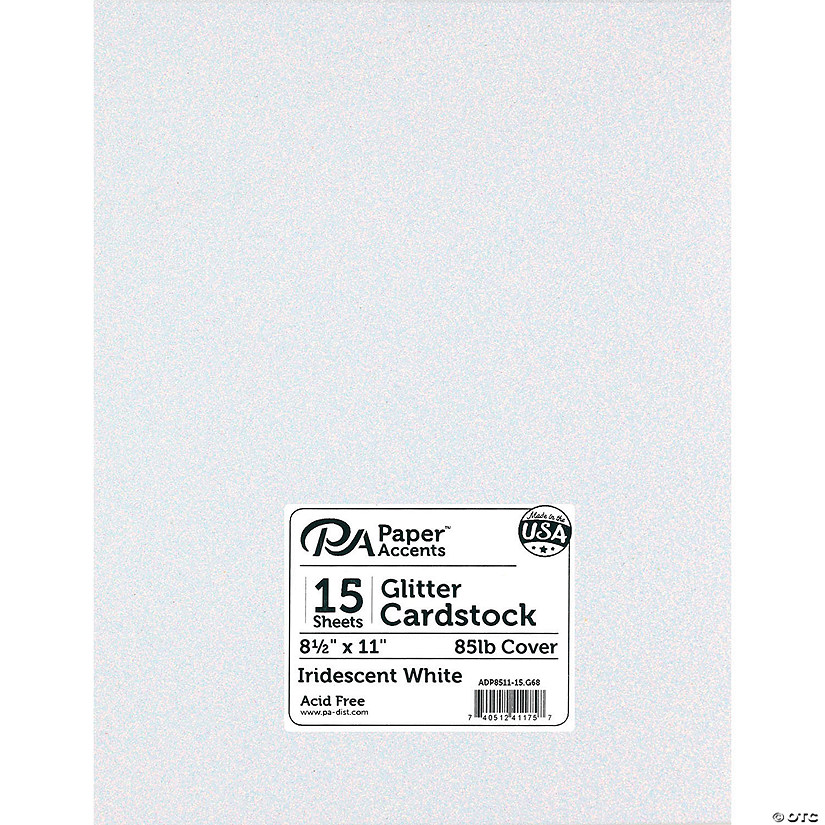 Paper Accents Glitter Cardstock 8.5"x 11" 85lb 15pc Iridescent White&#160; &#160;&#160; &#160; Image