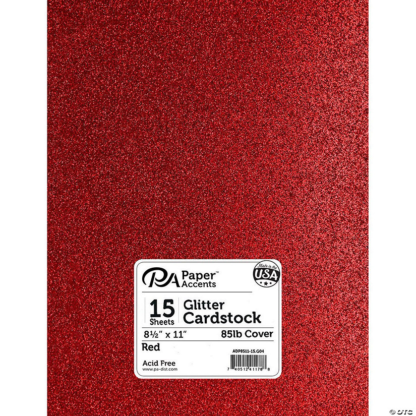 Paper Accents Glitter Cardstock 8.5"x 11" 85lb 15pc Red&#160; &#160;&#160; &#160; Image