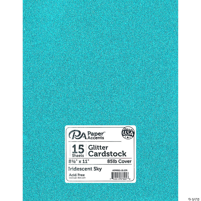 Paper Accents Glitter Cardstock 8.5"x 11" 85lb Iridescent Sky 15pc&#160; &#160;&#160; &#160; Image