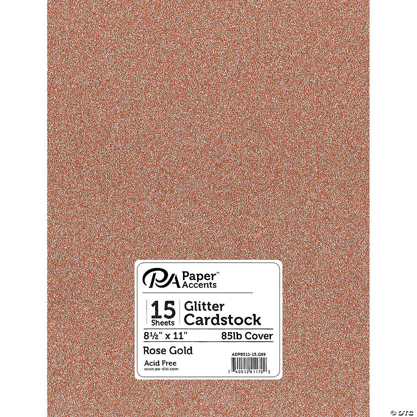 Paper Accents Glitter Cardstock 8.5"x 11" 85lb Rose Gold 15pc&#160; &#160;&#160; &#160; Image