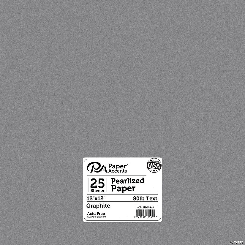 Paper Accents Pearlized 12x12 25pc 80lb Graphite Image