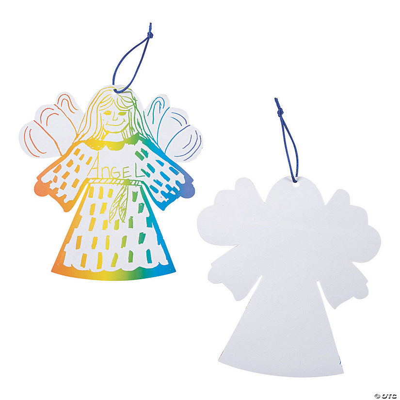 Paper Magic Color Scratch Angel Christmas Ornaments - 24 Pc. Image