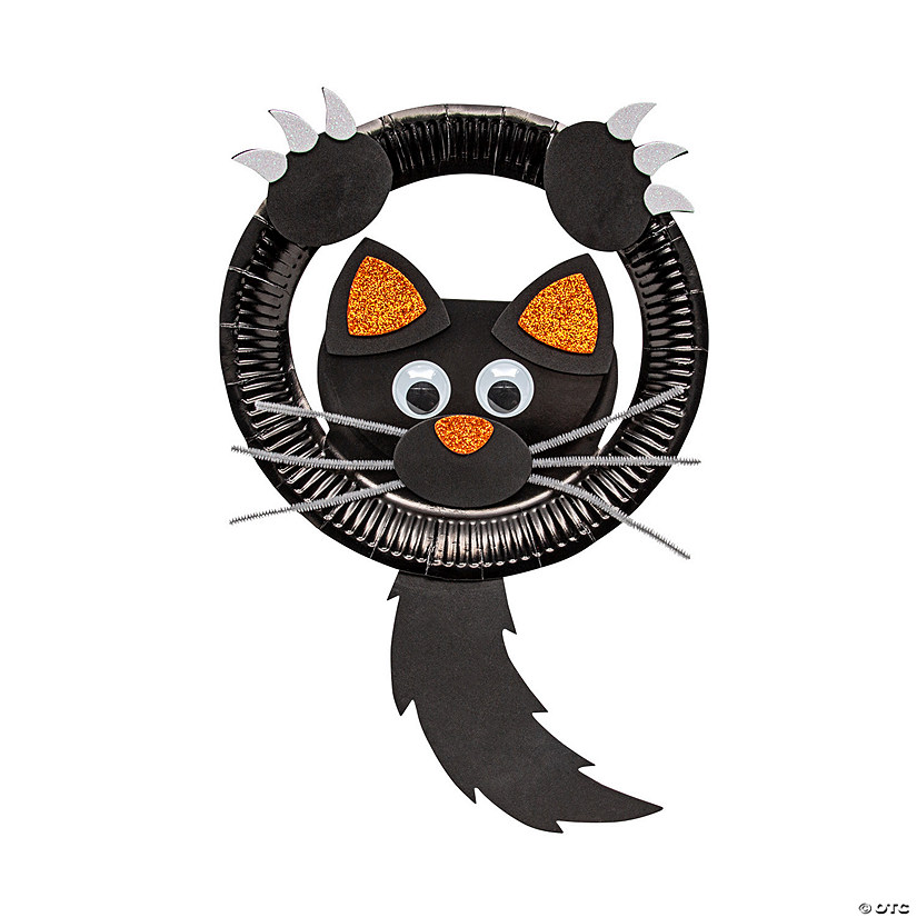 Paper Plate Black Cat Door Hanger Craft Kit - Makes 12 Image
