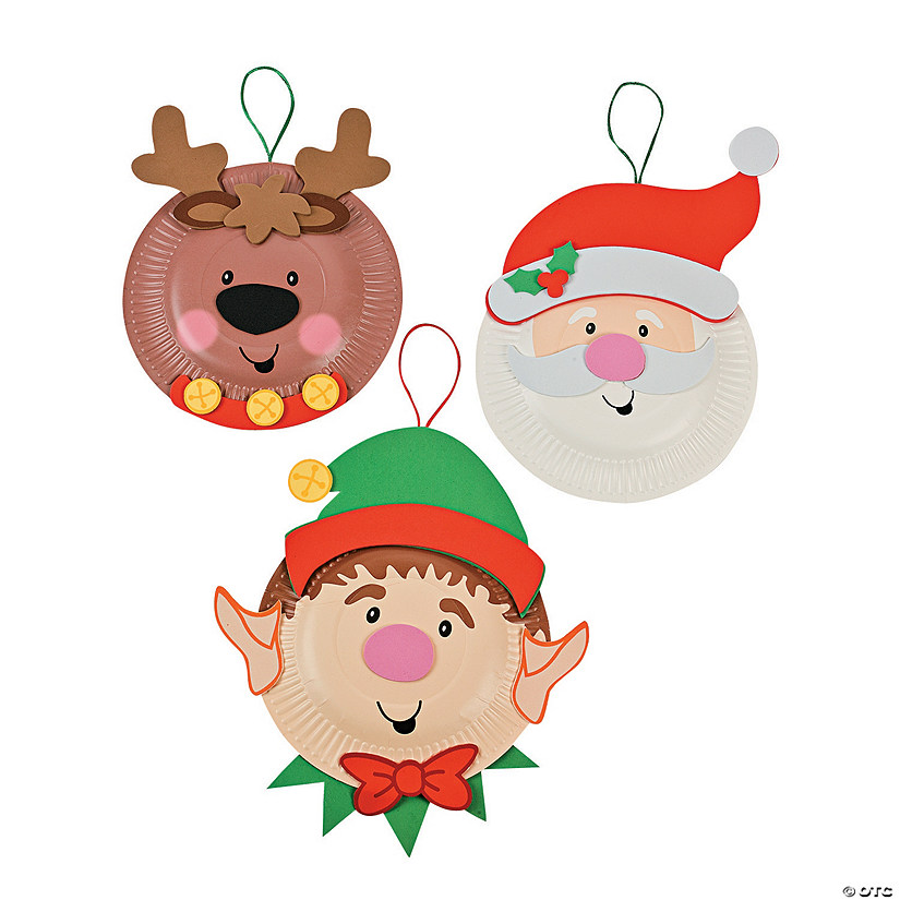 Paper Plate Holiday Characters Craft Kit - Makes 12 Image