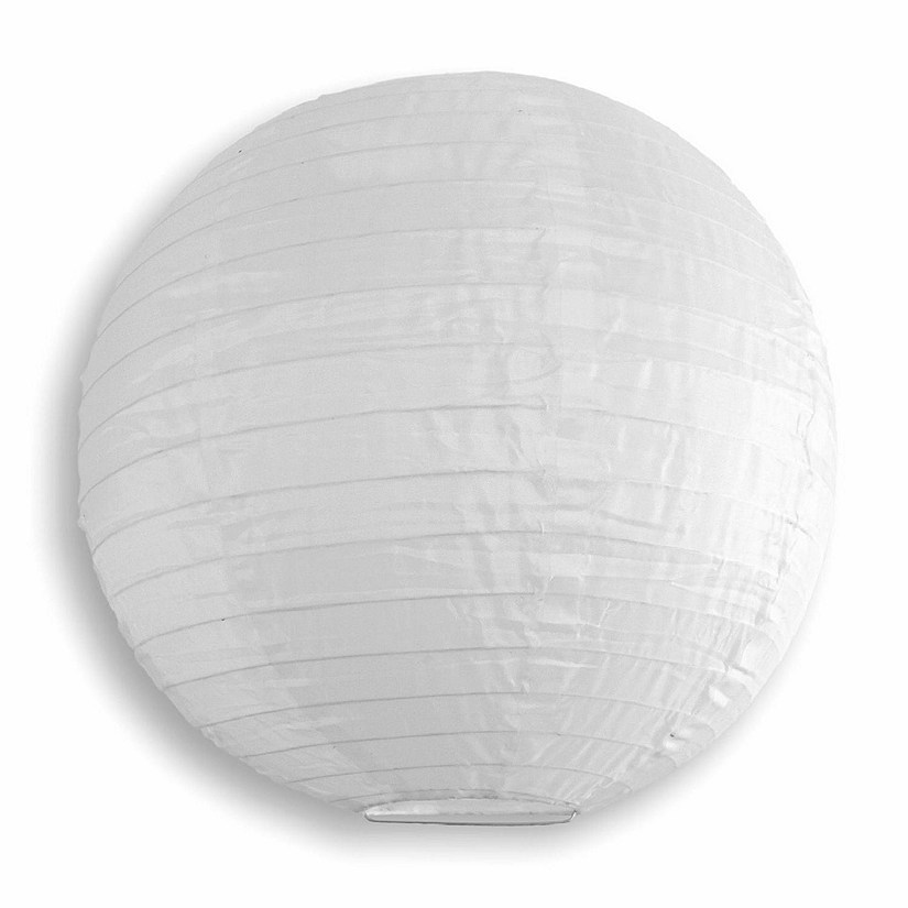 PaperLanternStore 12 PACK 14" White Shimmering Nylon Lantern, Even