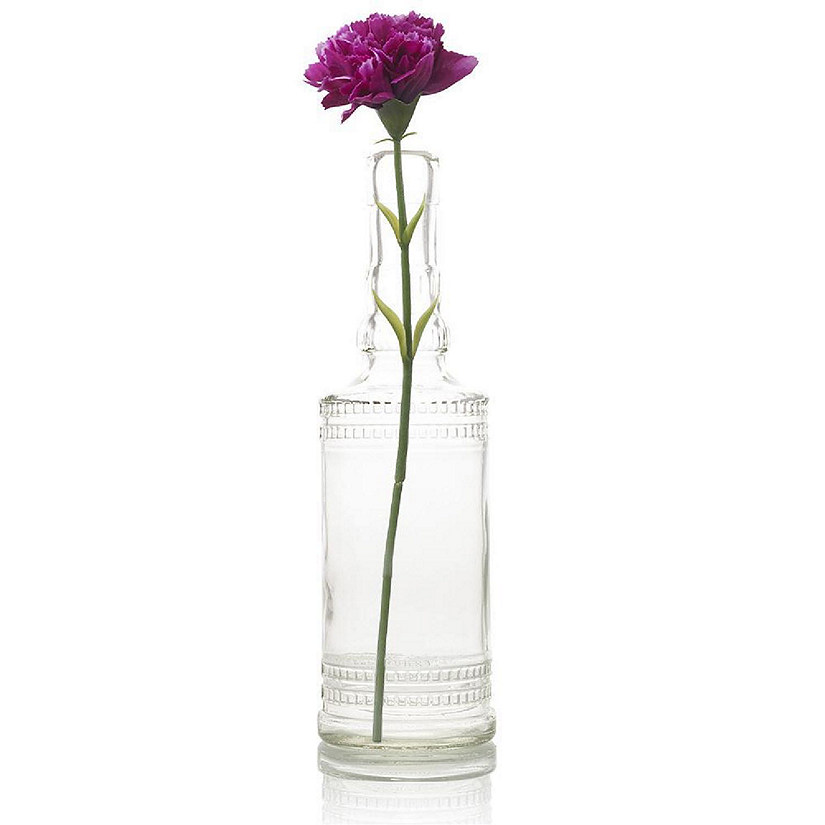 PaperLanternStore 8.86" Camila Clear Vintage Glass Bottle with Cork - DIY Wedding Flower Bud Vases Image