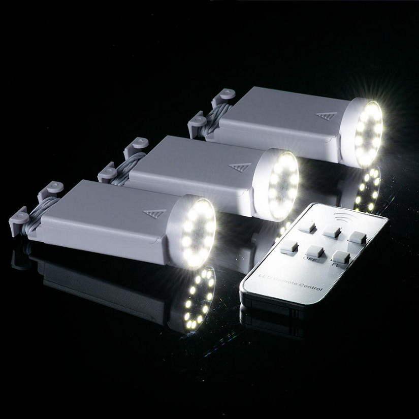 PaperLanternStore Fantado BULK COMBO 12 LED Multi-function Remote Controlled Battery Powered Lights for Lanterns, Cool White Image
