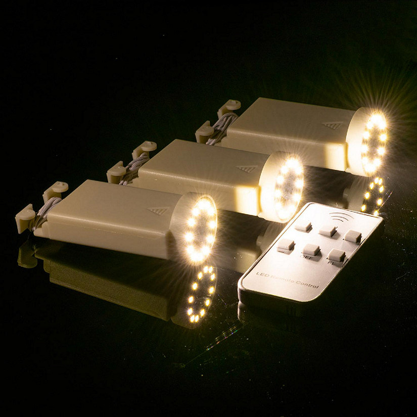 PaperLanternStore Fantado MoonBright BULK COMBO 12 LED Multi-function Remote Controlled Battery Powered Lights for Lanterns, Warm White Image