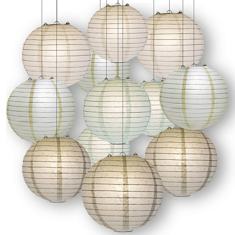 12 Little Fisherman Hanging Paper Lanterns - 3 Pc.