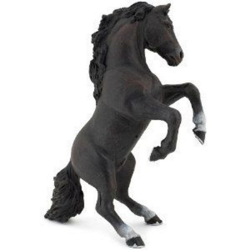 Papo Black Reared Up Horse Figurine Image