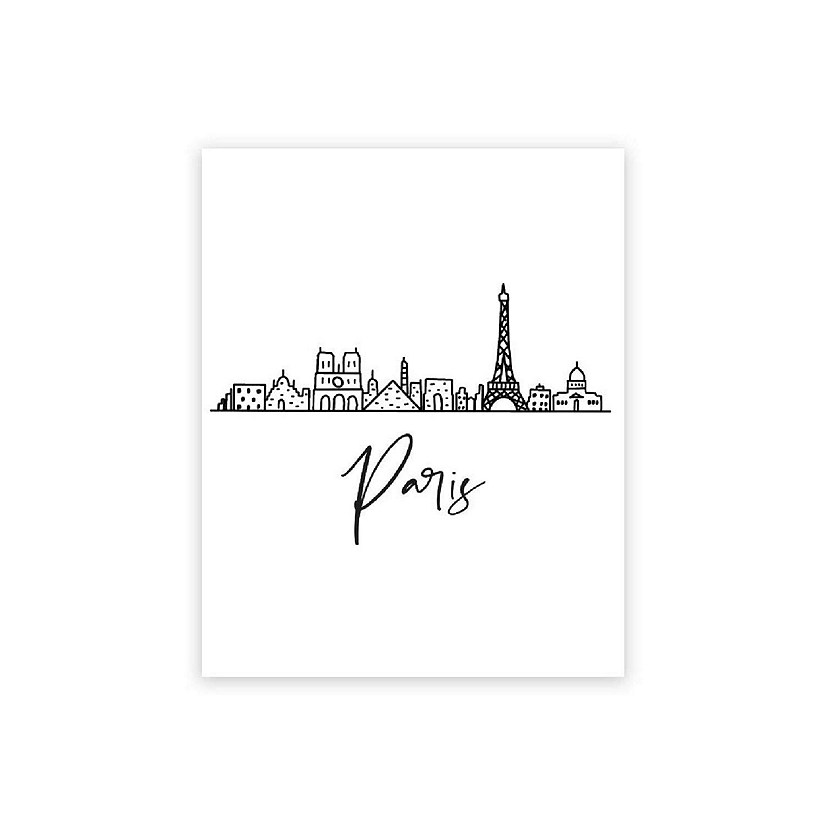 Paris Skyline BW 16x20in 1-Pack Image