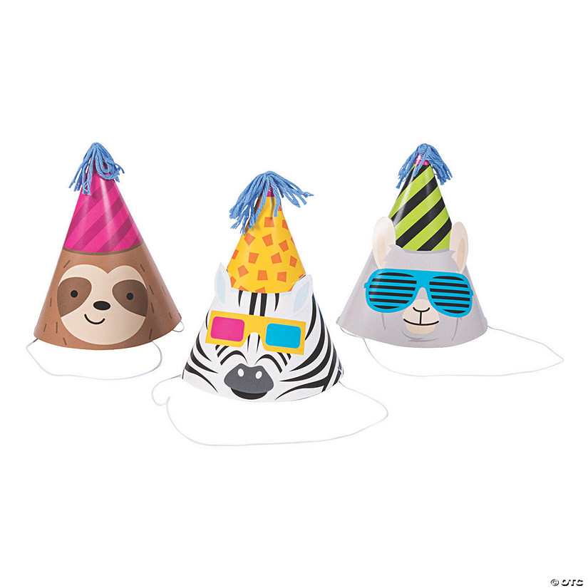 Party Animal Cone Party Hats - 12 Pc. Image