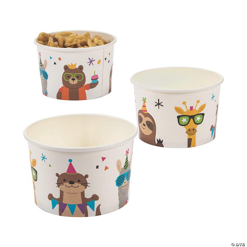 Party Animal Snack Disposable Paper Snack Bowls - 25 Ct. Image