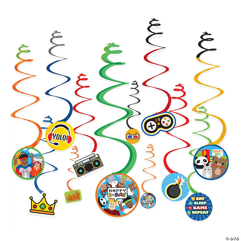 Party Town Hanging Swirl Decorations - 12 Pc. Image