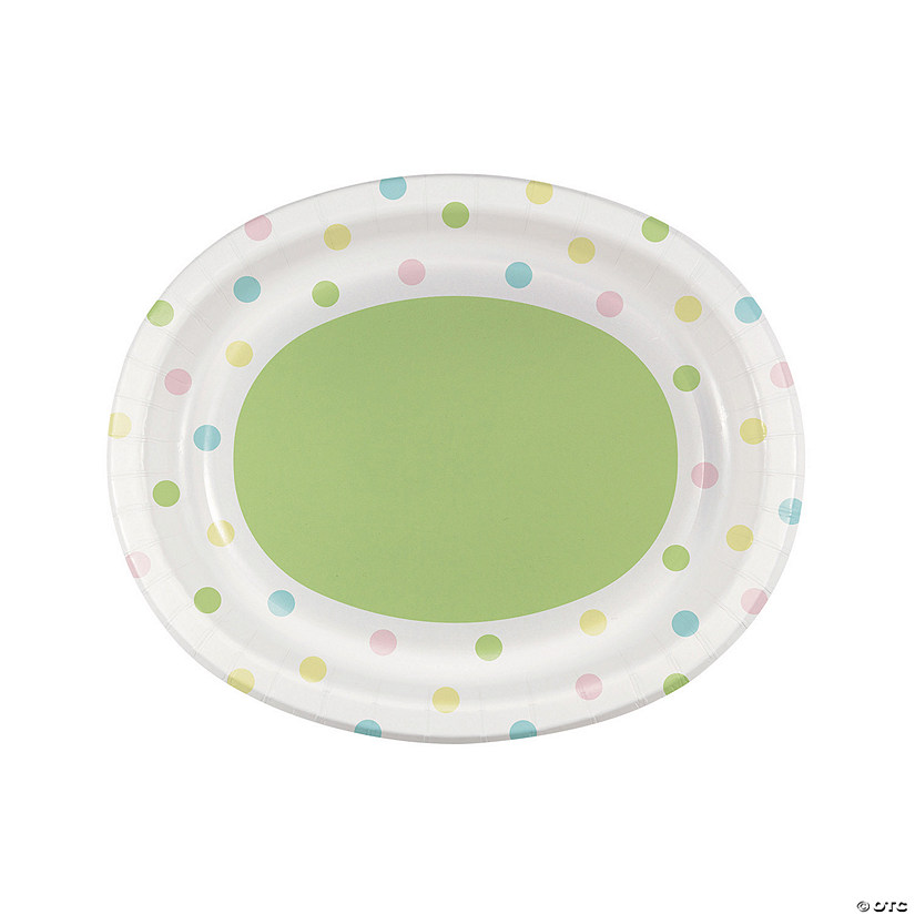 Pastel Polka Dot Oval Platters Image