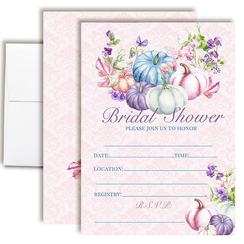 Pastel Pumpkin Bridal Shower Party Invitations Image