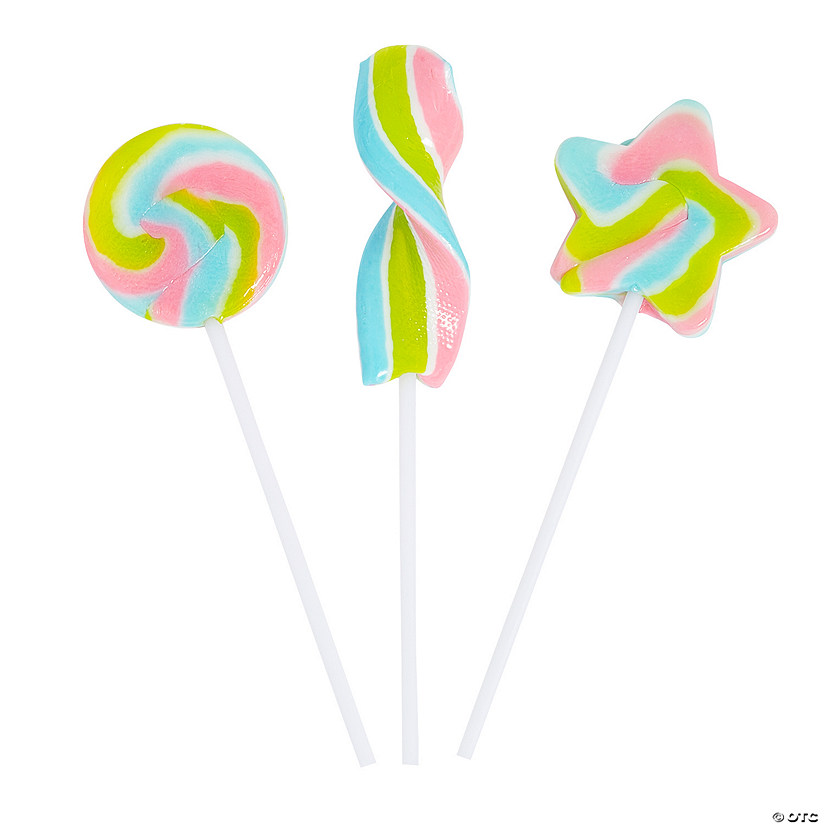 Pastel Rainbow Mini Swirl Lollipop Assortment &#8211; 100 Pc. Image