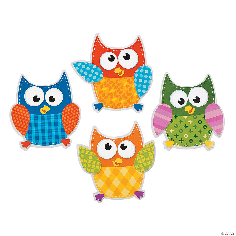 Patchwork Owl Bulletin Board Cutouts - Discontinued