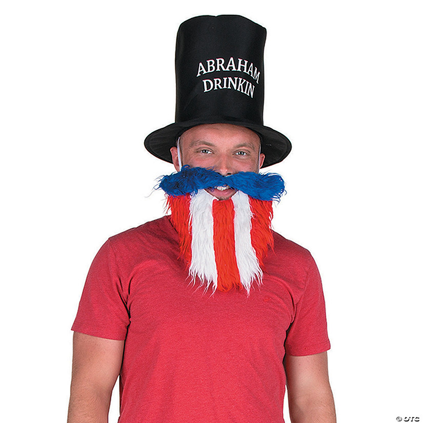 Patriotic Abe Lincoln Hat with Beard Image