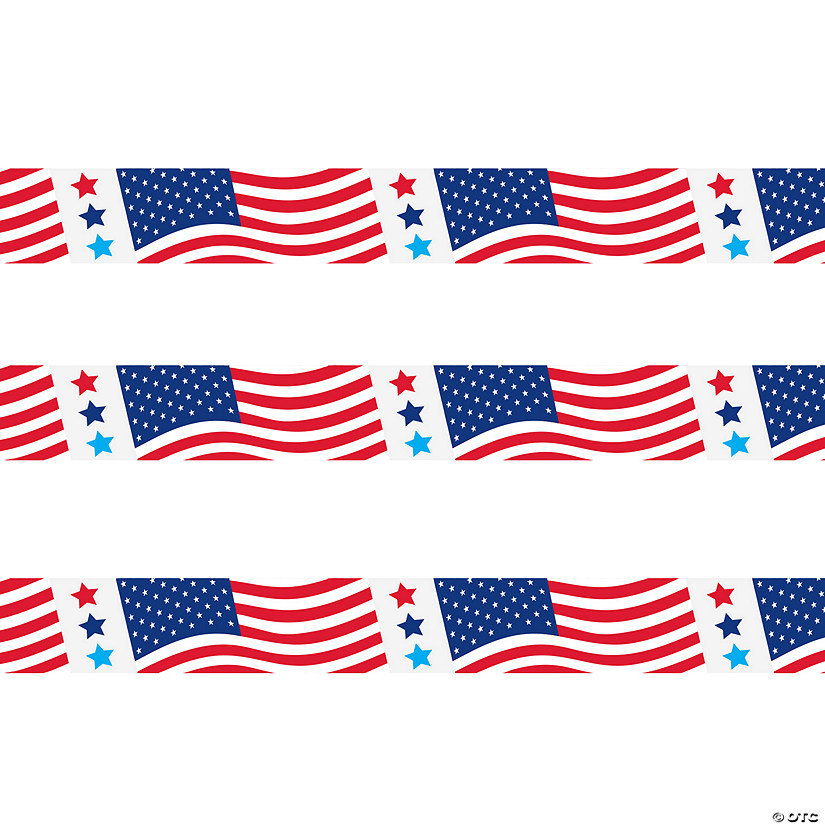 Patriotic American Flag Caution Tape Image