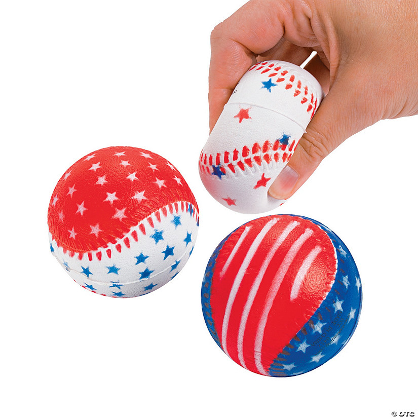 Patriotic Baseball Stress Balls - 12 Pc. Image