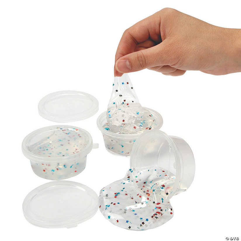 Patriotic Clear Putty with Star Confetti - 12 Pc. Image