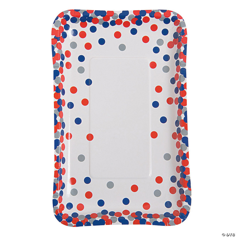 Patriotic Confetti Paper Appetizer Plates Oriental Trading