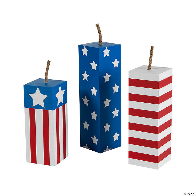 Patriotic Fireworks Wood Block Set Image