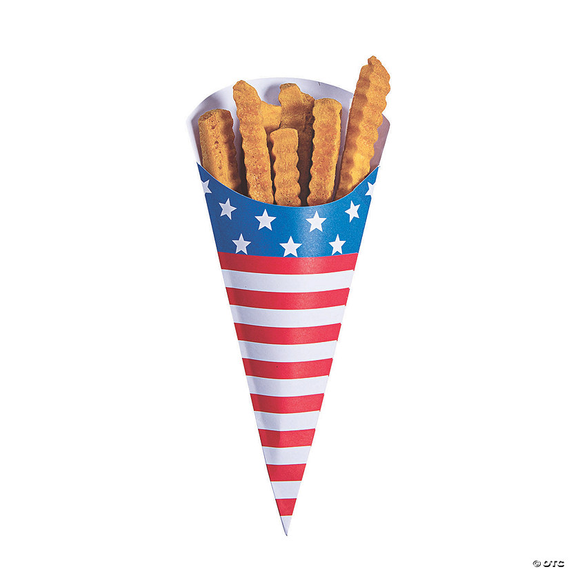 Patriotic French Fry Holder Treat Bags - 12 Pc. Image