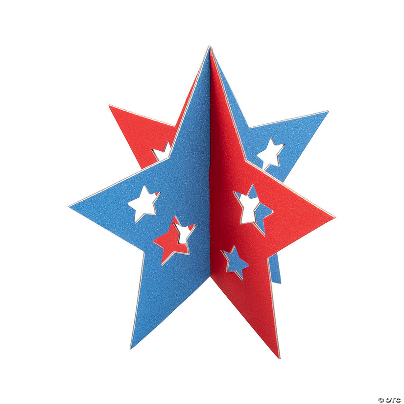 Patriotic Glitter Star Centerpieces - 6 Pc. Image