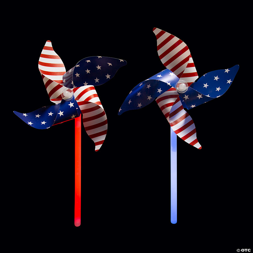 Patriotic Glow Stick Pinwheels - 12 Pc. Image