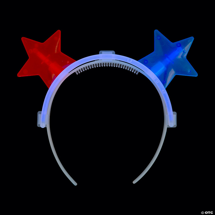 Patriotic Glow Stick Star Headbands 12 Pc. Discontinued