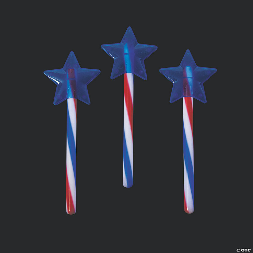Patriotic Glow Swizzle Star Wand - 12 Pc. Image