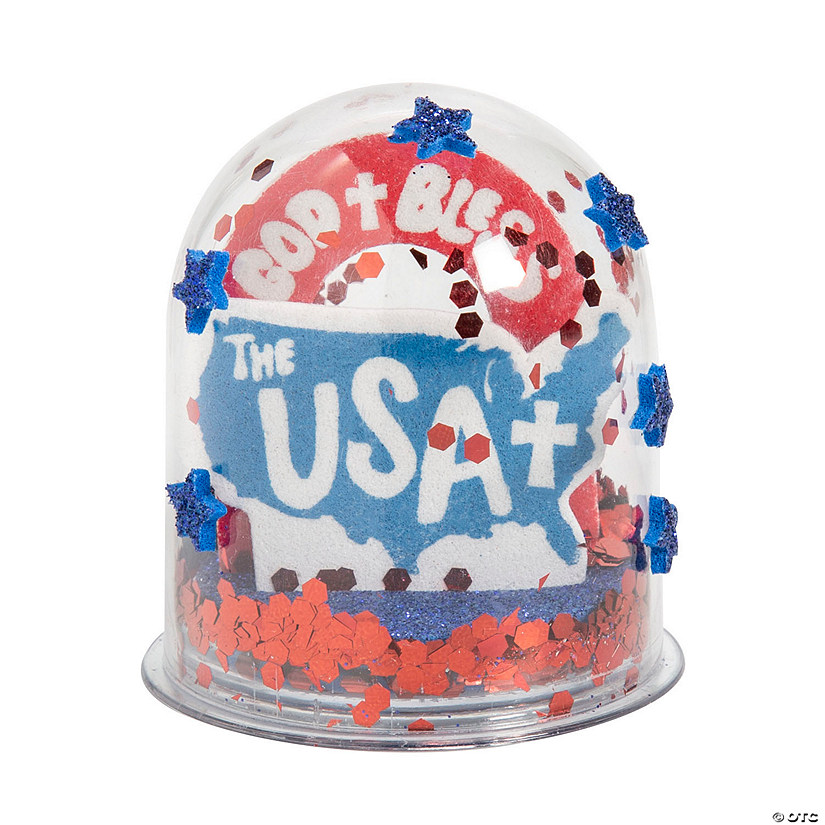 Patriotic God Bless America Glitter Globe Craft Kit - Makes 12 Image
